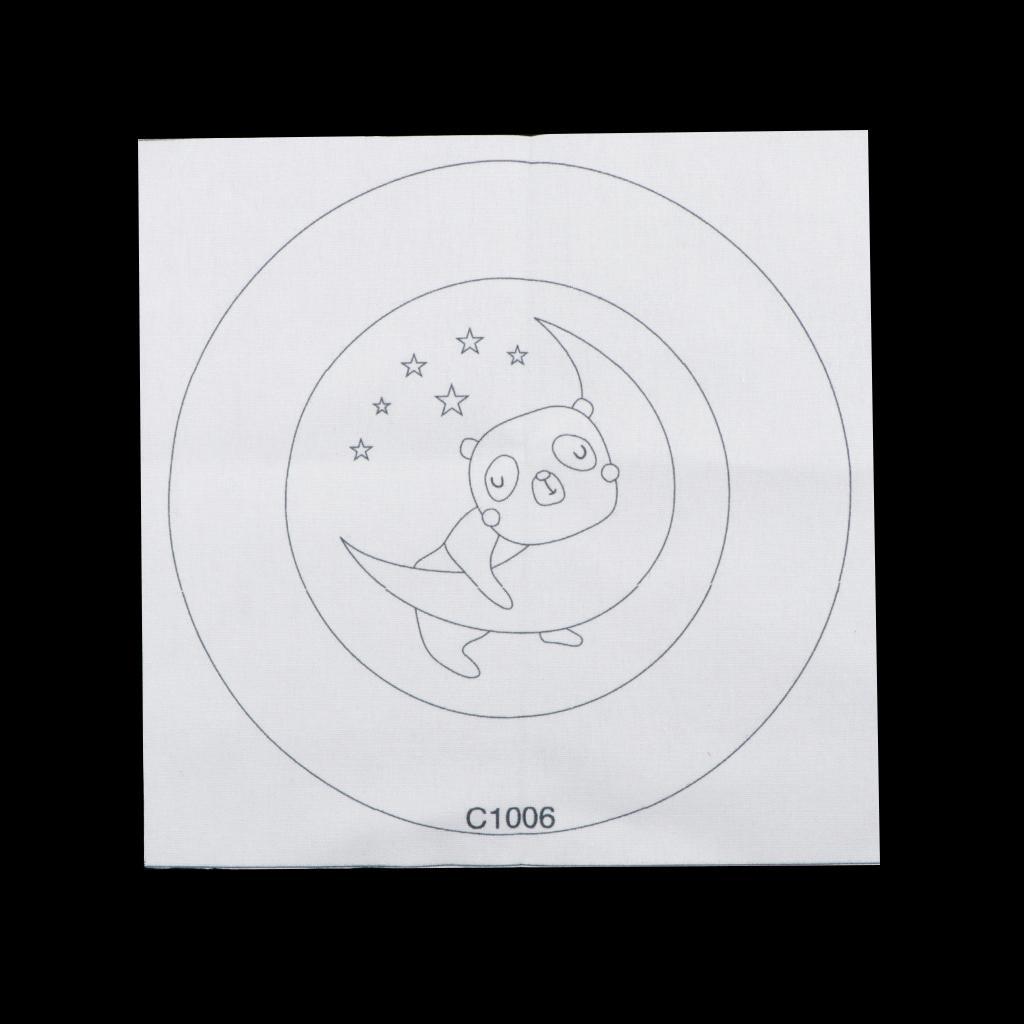 2 Sets Animal Punch Kits With Punch Embroidery Pen DIY Crafts Panda