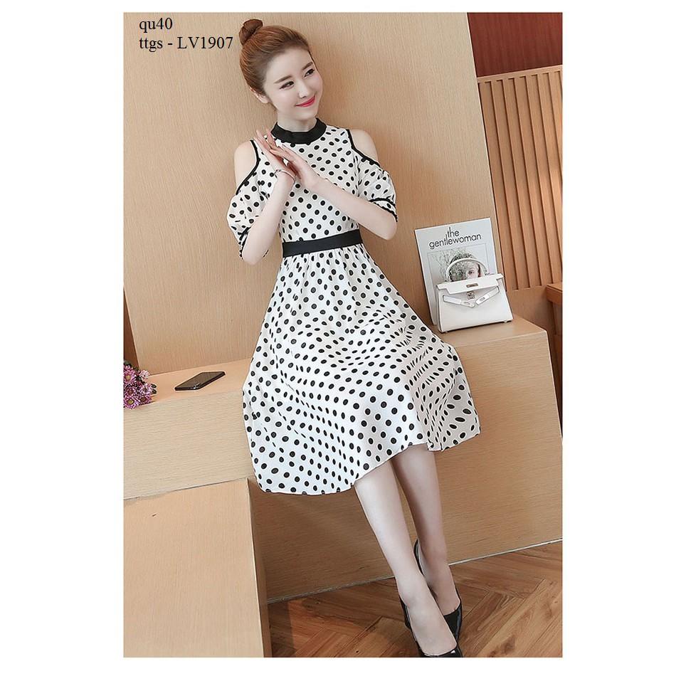 LV1907 ĐẦM BI KHOÉT TAY CÁCH ĐIỆU