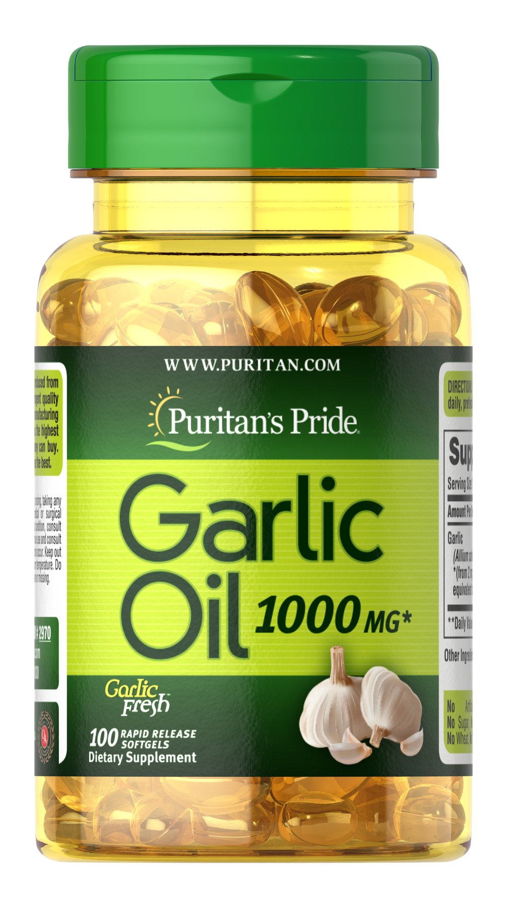 Tinh dầu tỏi Garlic Oil Puritan's Pride Mỹ giúp tăng sức đề kháng, giảm lượng cholesterol, phòng xơ vữa mạch, cao huyết áp - Massel Official-100viên/lọ