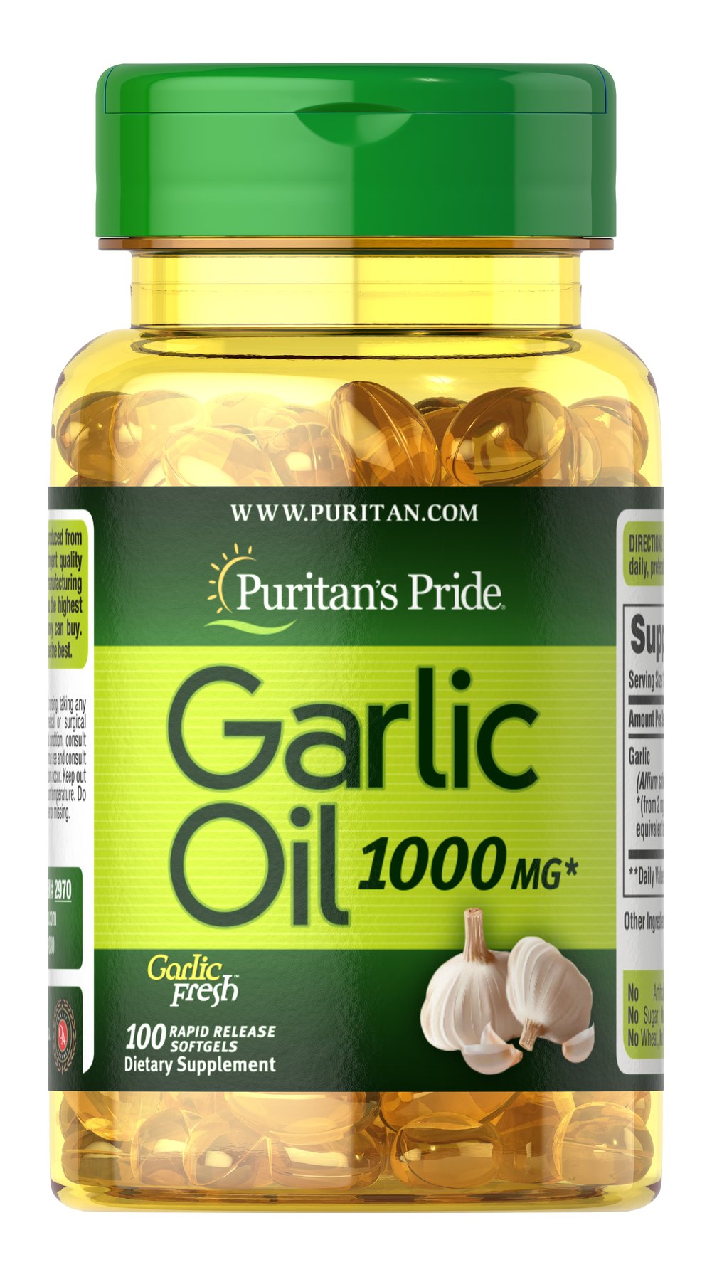 Tinh dầu tỏi Garlic Oil Puritan's Pride Mỹ giúp tăng sức đề kháng, giảm lượng cholesterol, phòng xơ vữa mạch, cao huyết áp - Massel Official-100viên/lọ