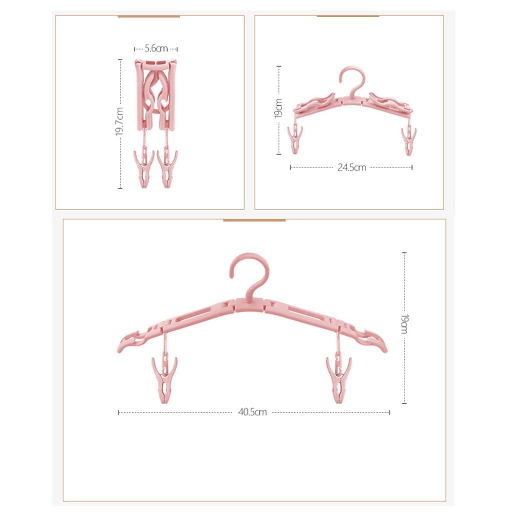 2 Pack Travel Hangers Folding Hangers with 4 Clips Portable Clothes Hangers, Non-Slip, Lightweight for Home and Travel