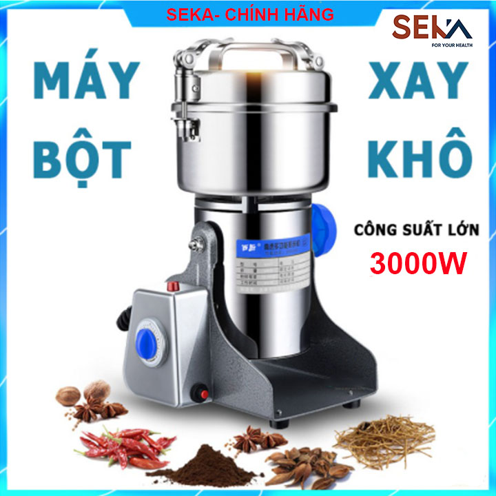 Máy Xay Nghệ Tươi Mini Đa Năng Cao Cấp- Máy Xay Bột Tinh Bột Nghệ Ngũ Cốc Tam Thất Loại 800g Nắp Gài Inox 304