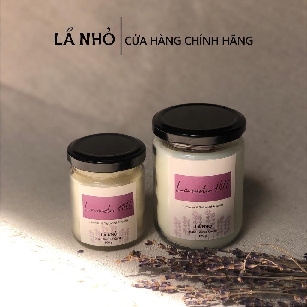 Nến thơm LÁ NHỎ Lavender Hill (Oải Hương + Gỗ Teak + Vanilla) Thư Giãn Ngủ ngon