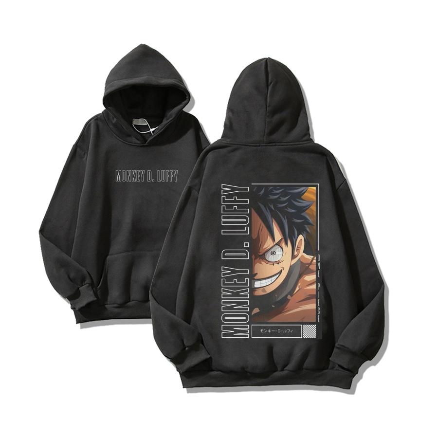 Áo Hoodie Nam Nữ LUFFY 3 Vải Nỉ Ngoại Dầy Nón 2 Lớp Tay Bo Gân, Anam Store