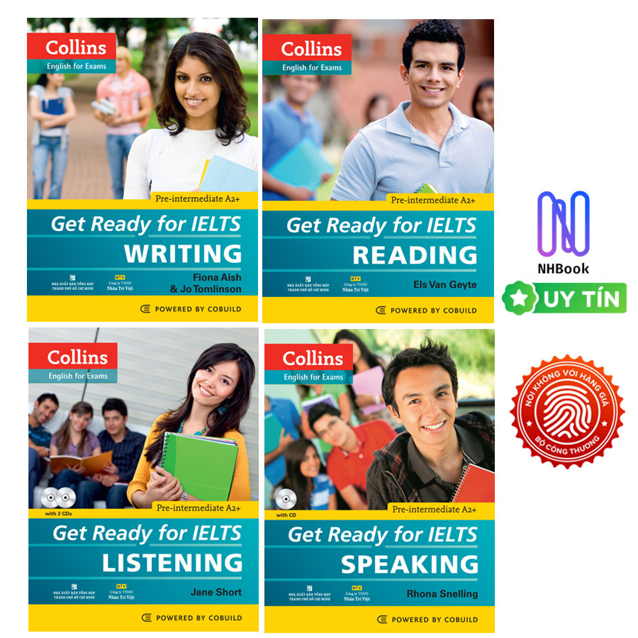 Combo Collins - Get Ready For IELTS  Reading, Writing, Speaking, Listening Kèm file MP3 Tặng Kèm Viết