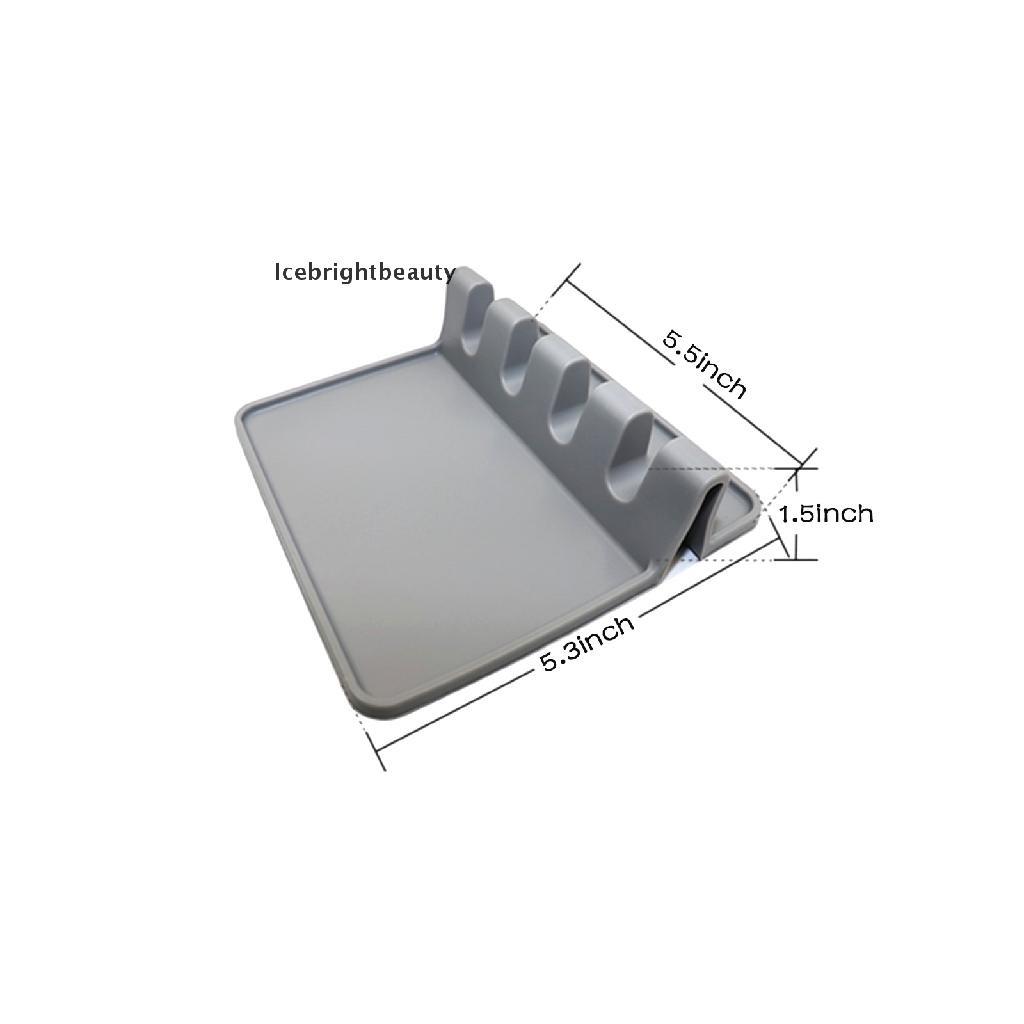 Icebrightbeauty Silicone Utensil Rest with Drip Pad for Multiple Utensils,BPA-Free Spoon Rest &amp; VN