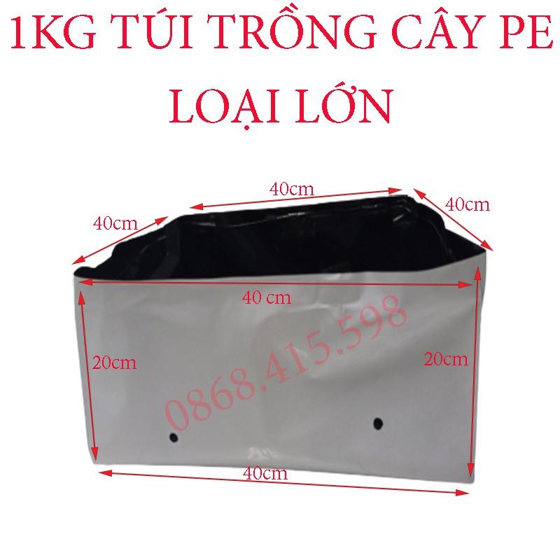 Túi trồng cây,trồng rau, trồng hoa cảnh,ươm cây con kích thước cao 20cm , Đáy Vuông 40x40cm 1kg 19-20 cái