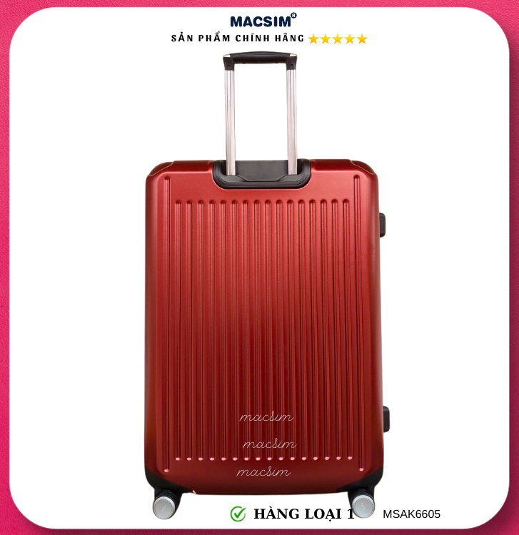 Vali cao cấp Macsim Aksen hàng loại 1 MSAK6605 cỡ 28 inch màu đỏ