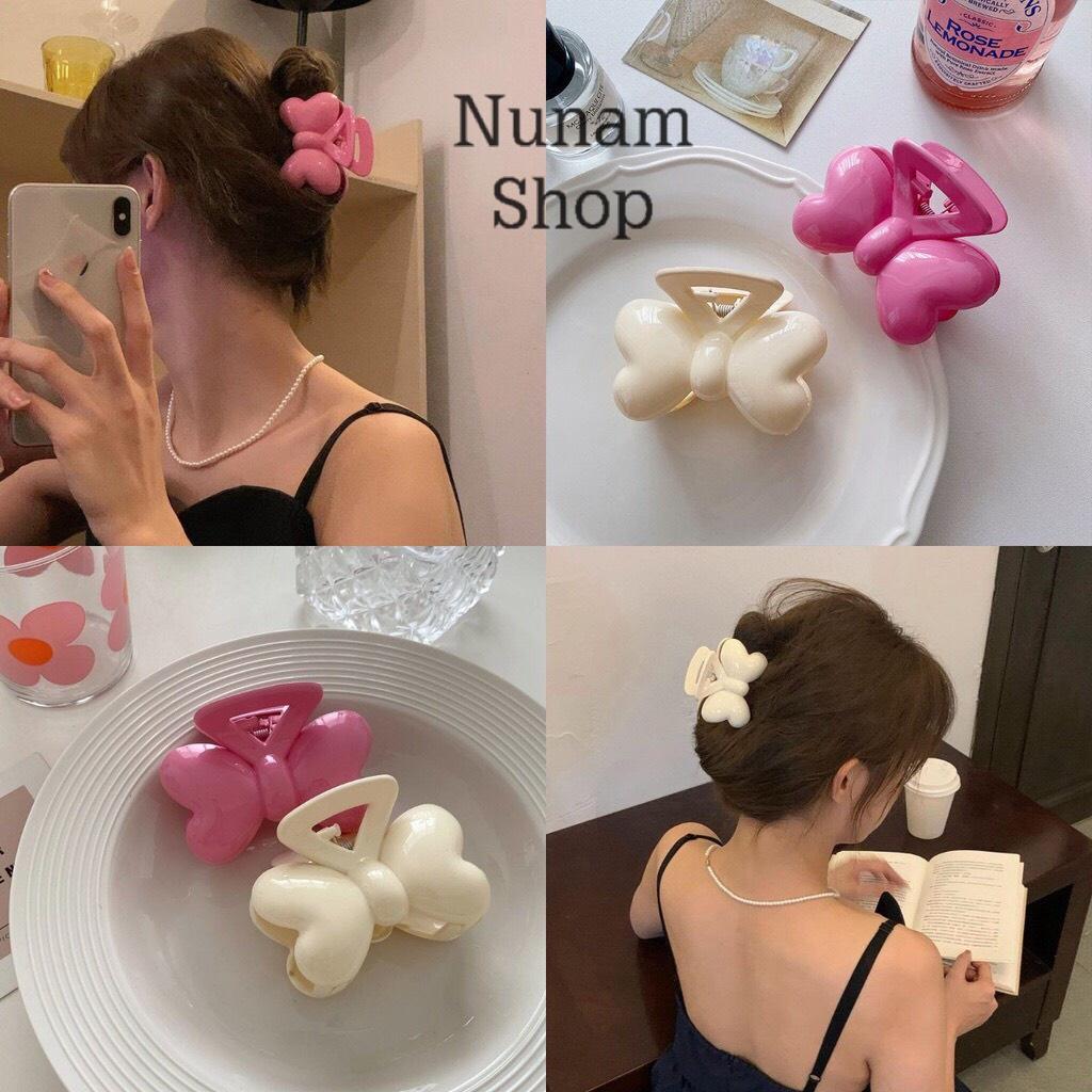 Kẹp tóc càng cua hình NƠ cỡ lớn phủ bóng loại 1 siêu đẹp, kẹp nữ hàn quốc Nunam shop