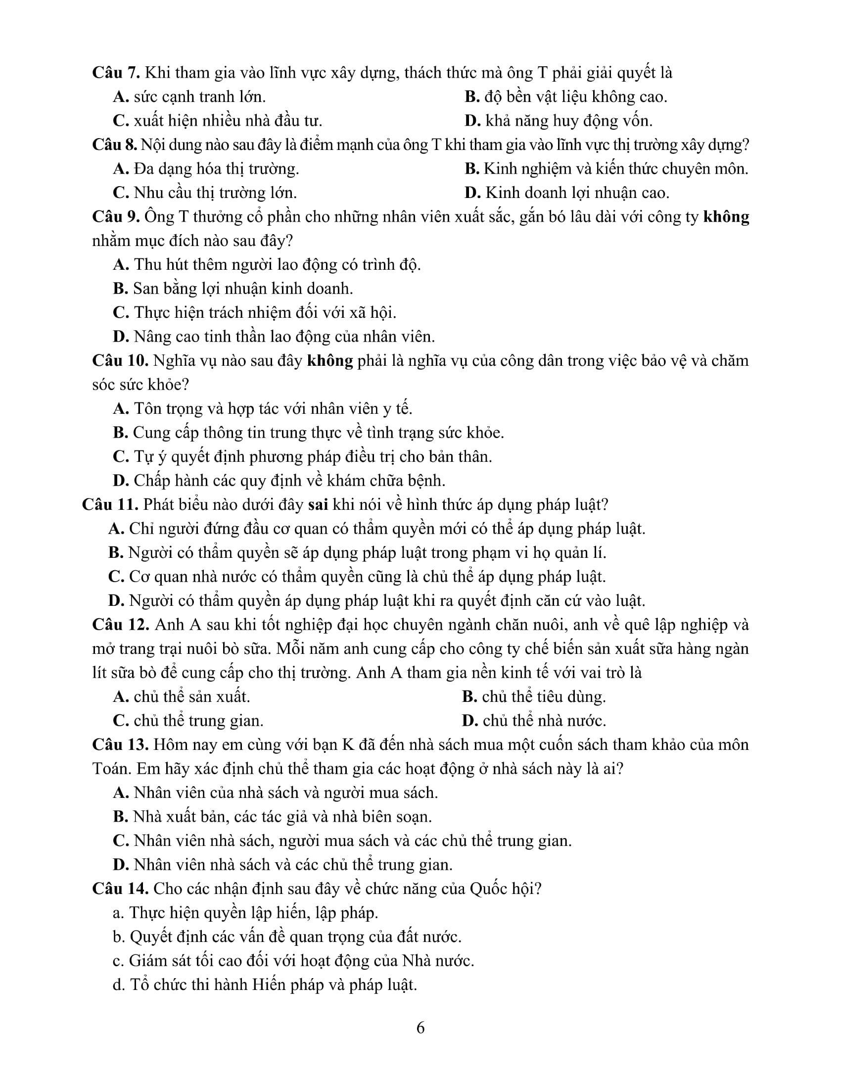 Sách - Bộ Đề Ôn Luyện Chuyên Sâu - Môn Giáo Dục Kinh Tế Và Pháp Luật - Kỳ Thi Tốt Nghiệp THPT Theo Chương Trình GDPT Mới