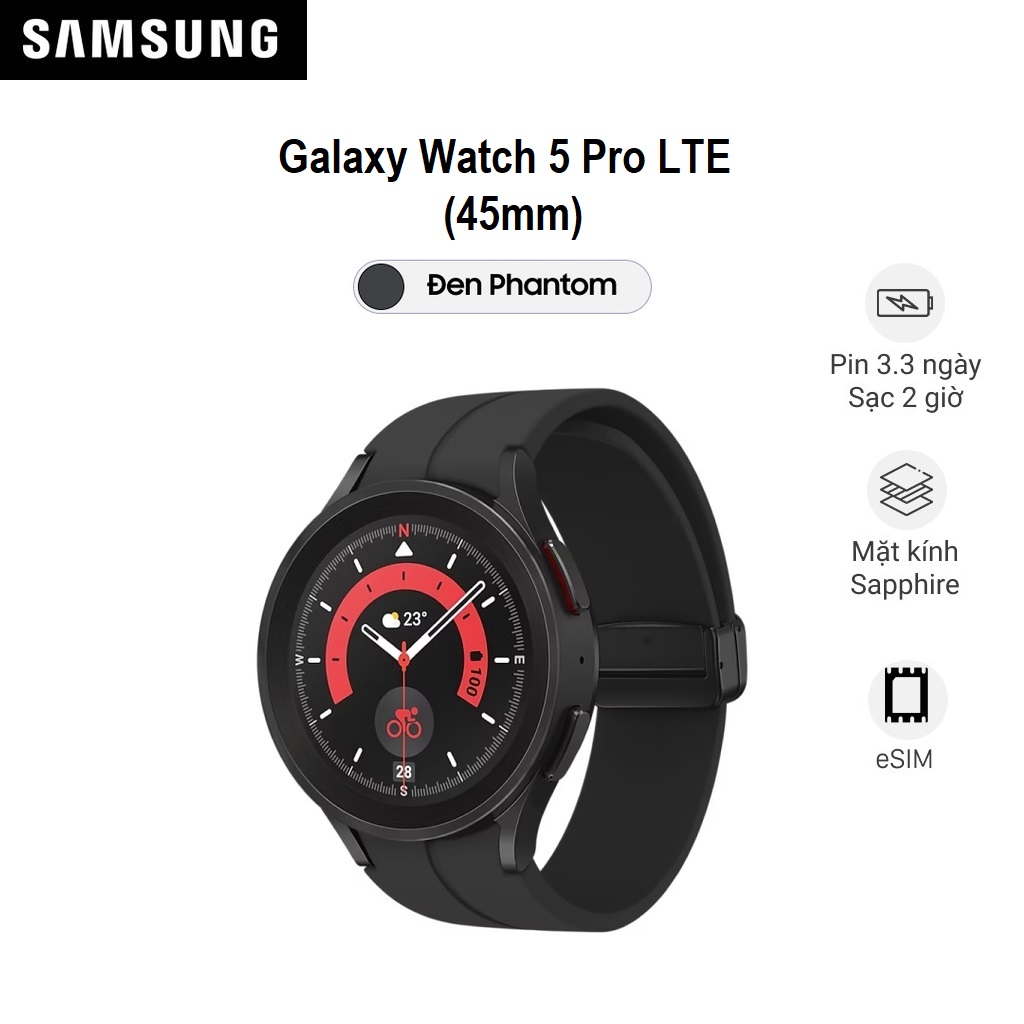 Đồng hồ thông minh Samsung Galaxy Watch 5 Pro LTE (45mm) R925 - Hàng Chính Hãng