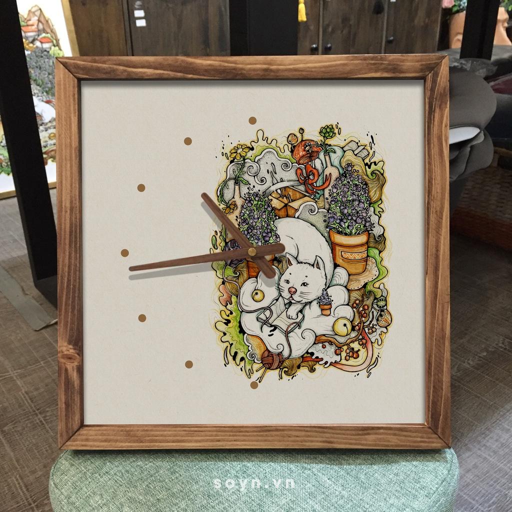 Đồng hồ treo tường gỗ 12 con giáp Việt Nam / Hợi - Mão - Mùi / Artclock Soyn