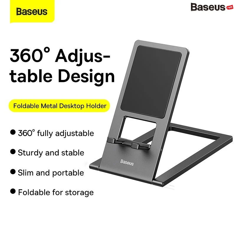 Giá Đỡ Điện Thoại Và Máy Tính Bảng Xếp Gọn Baseus Foldable Metal Desktop Holder- hàng chính hãng