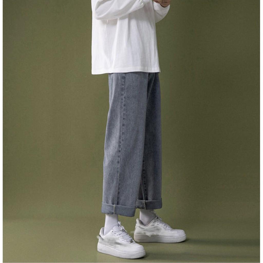 Quần Baggy jean nam ống suông rộng style hàn quốc 2021