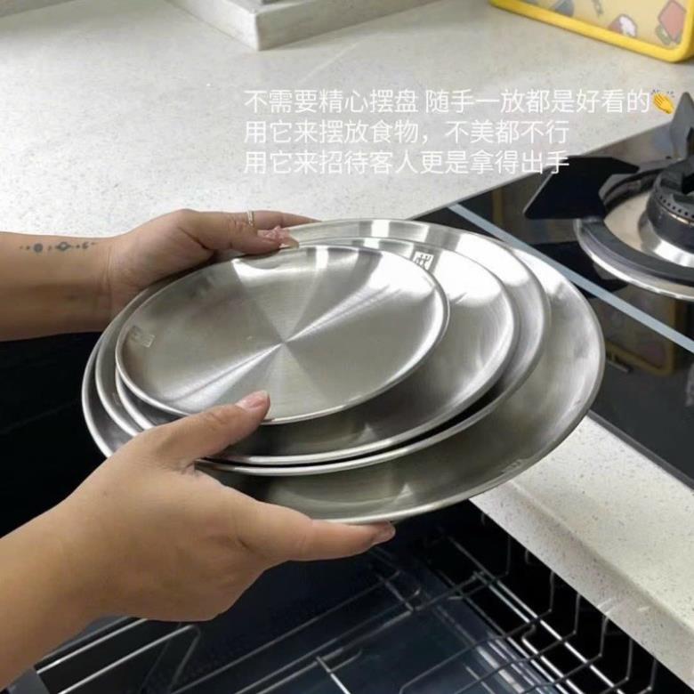 Set 5 Đĩa Inox Tròn Hàn Quốc đựng thức ăn hoa quả