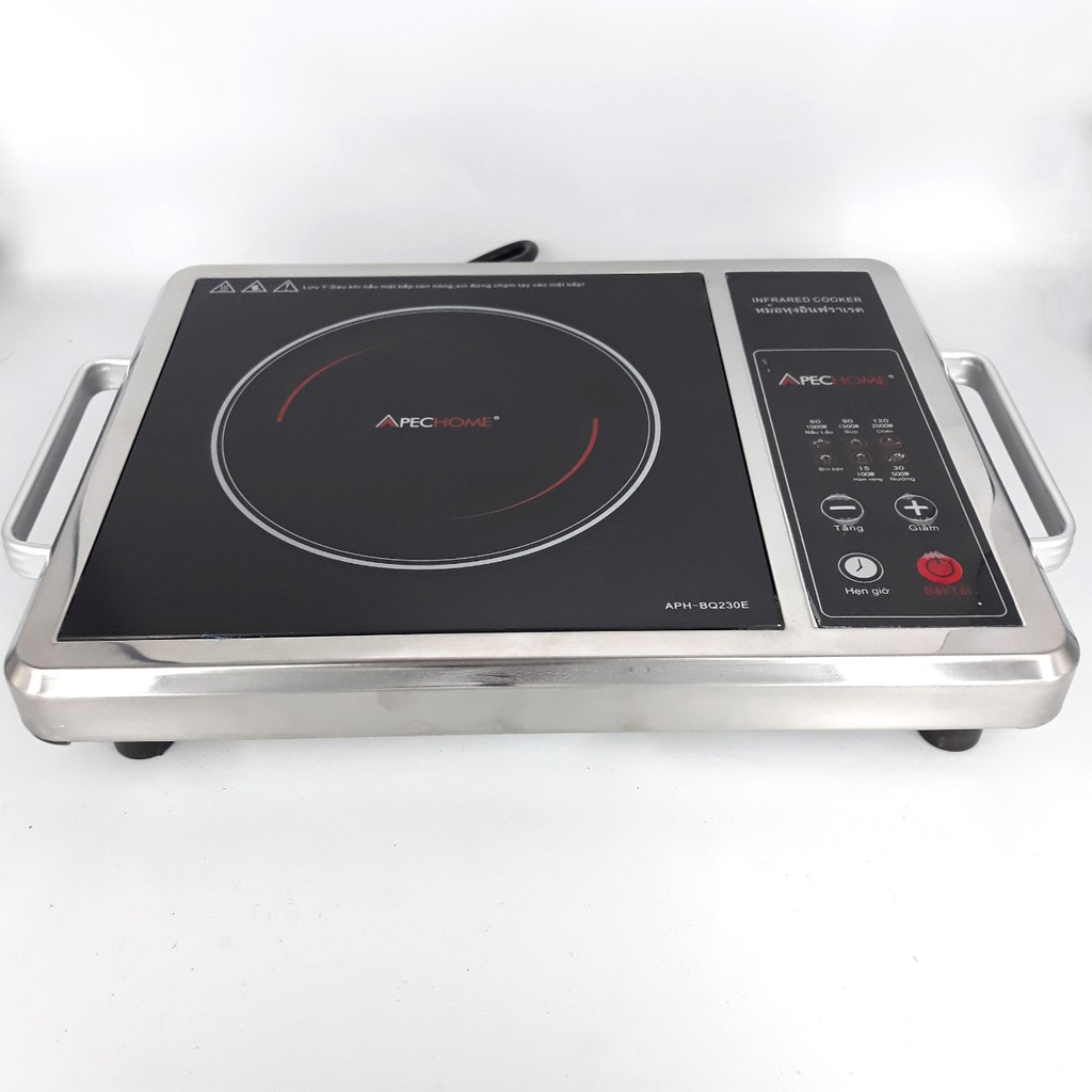 Bếp Hồng Ngoại 2000W Apechome APH-BQ230E Mặt Kính Cường Lực Không Kén Nồi Dùng Nấu Lẩu,Nướng,Chiên,Xào,Nấu,Hâm,Hầm Đa Năng-Hàng Chính Hãng