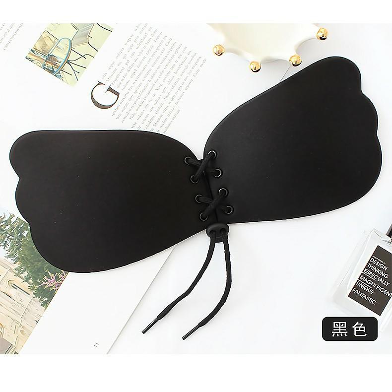 Áo bra dán cánh tiên cài trước siêu nâng ngực - Bra silicon nâng ngực dây rút điều chỉnh khe ngực