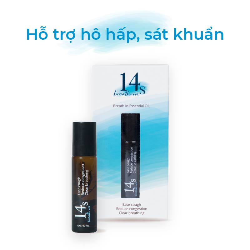 Tinh dầu lăn 14S Breathe In 10ml - hỗ trợ hô hấp, sát khuẩn Breathe In