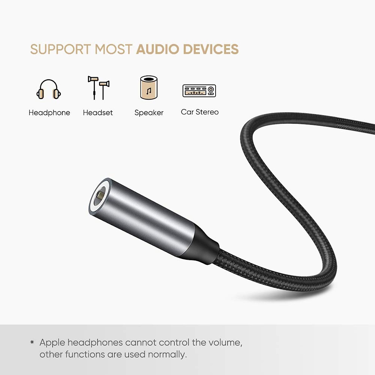 Cáp USB Type-C ra Audio 3.5mm Cao Cấp UGREEN AV142 - Hàng chính hãng