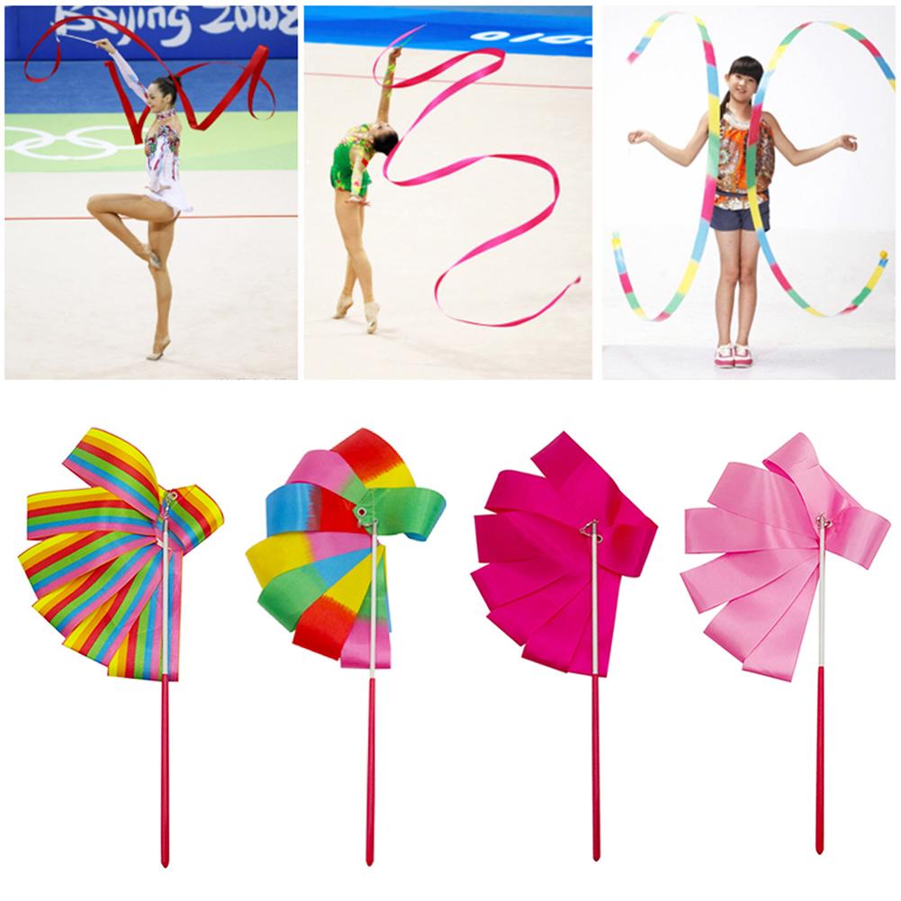 2M/4M Phòng tập thể dục đầy màu sắc ruy băng nhảy múa nhịp nhàng Color: 08 Size: 2M
