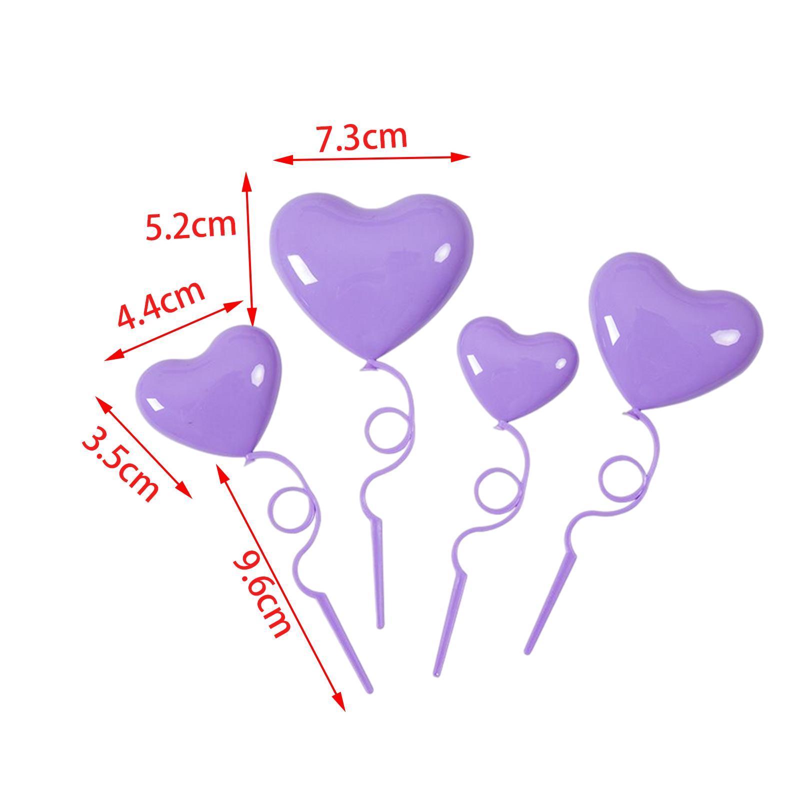 12x Cake Decorations Heart Shape 3D Love Ornaments