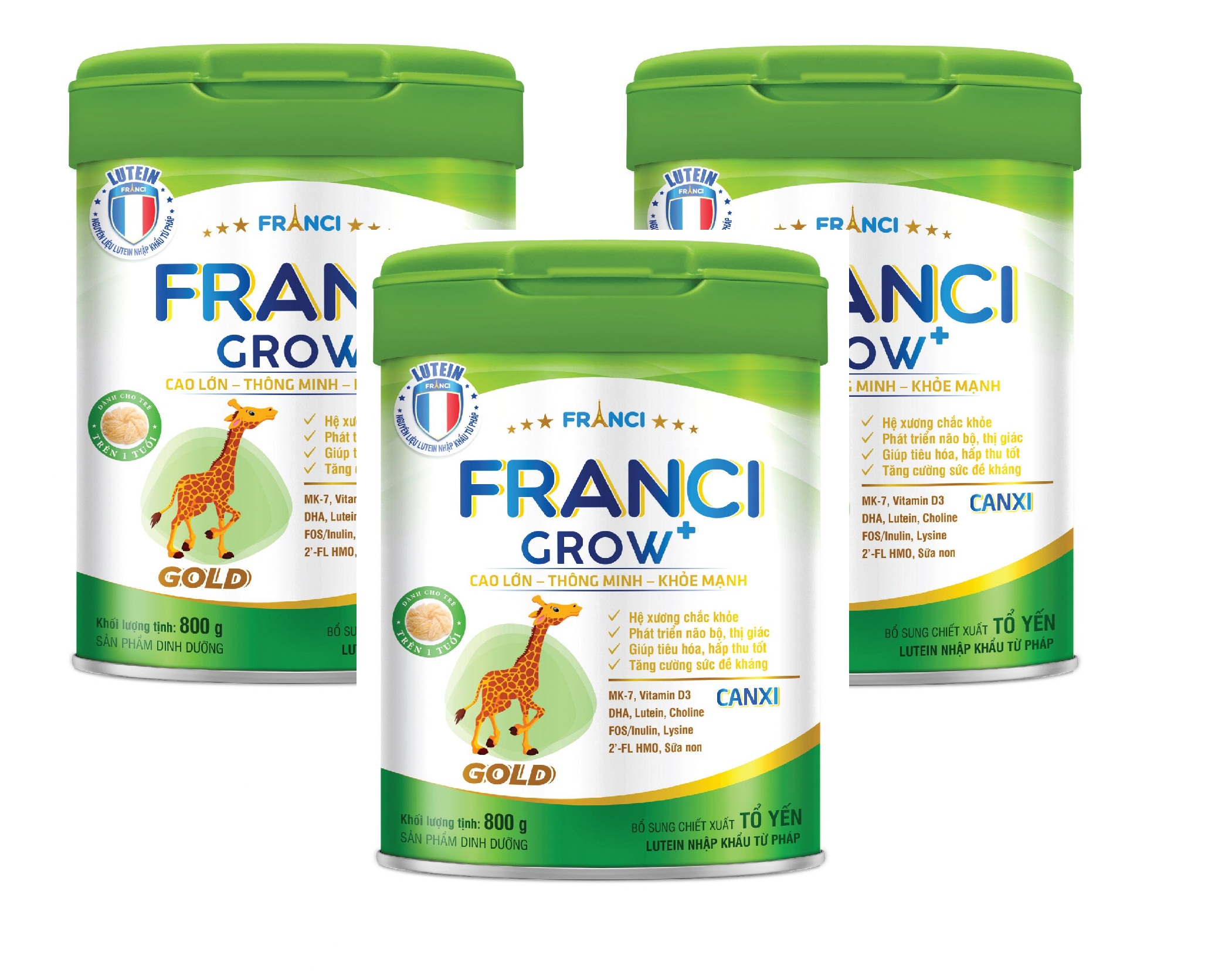 Combo 3 lon Sữa công thức FRANCI GROW GOLD lon 800g – Cho bé cao khỏe