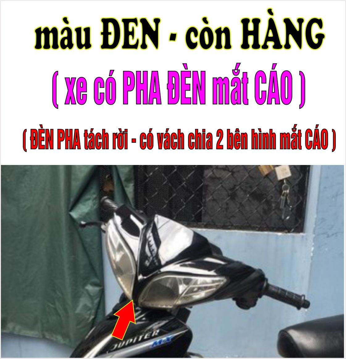 Bộ dàn áo xe Jupiter MX, nhựa ABS nguyên sinh cao cấp màu ĐEN-TKB-550