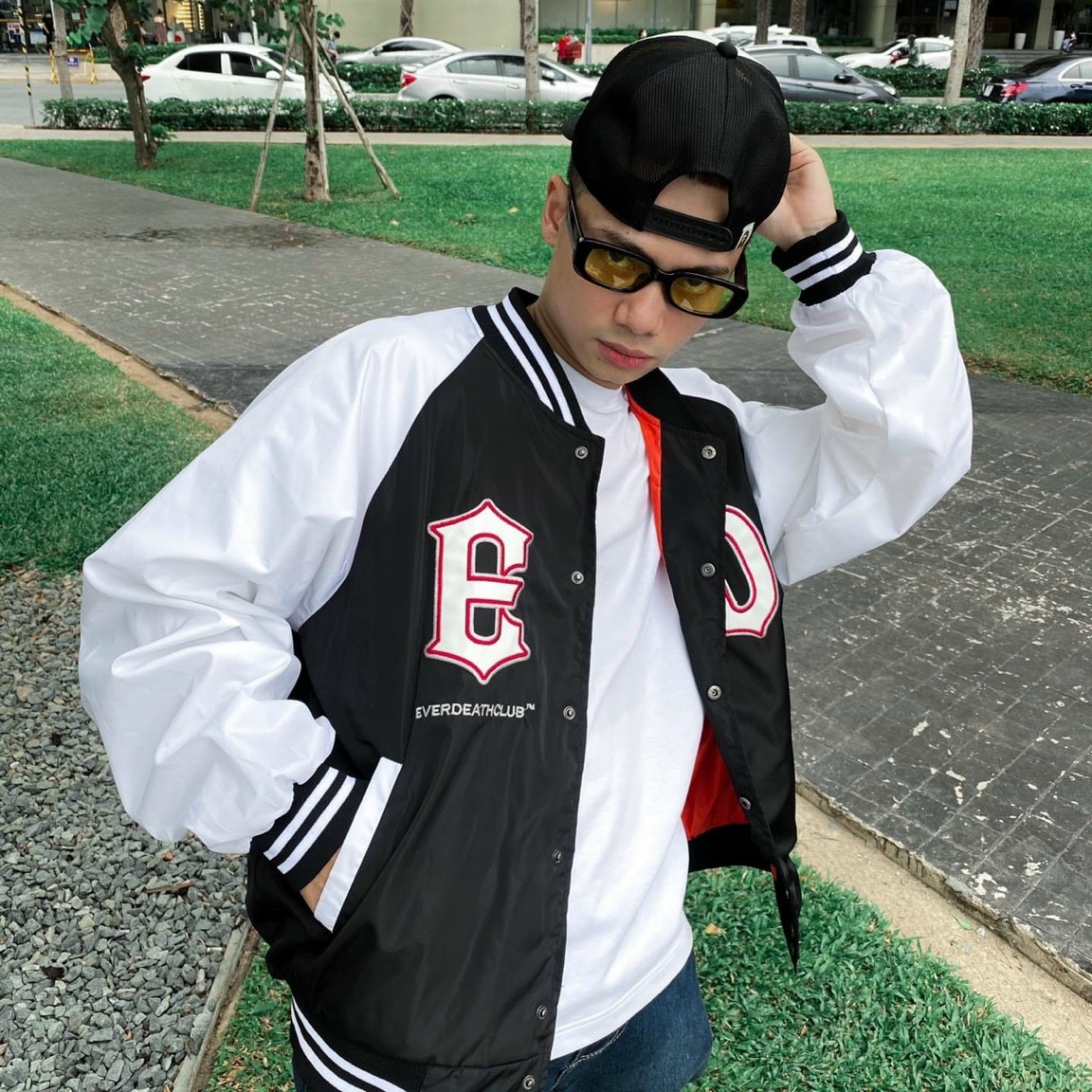 Áo khoác dù Death Baseball Jacket, áo khoác dù in chữ DBJ,  Áo khoác bomber jacket vải dù 2 lớp form ulzzang nam nữ phong cách  thời trang xuân thu sành điệu dành cho cặp đôi, Áo khoác dù bóng chàyEDC