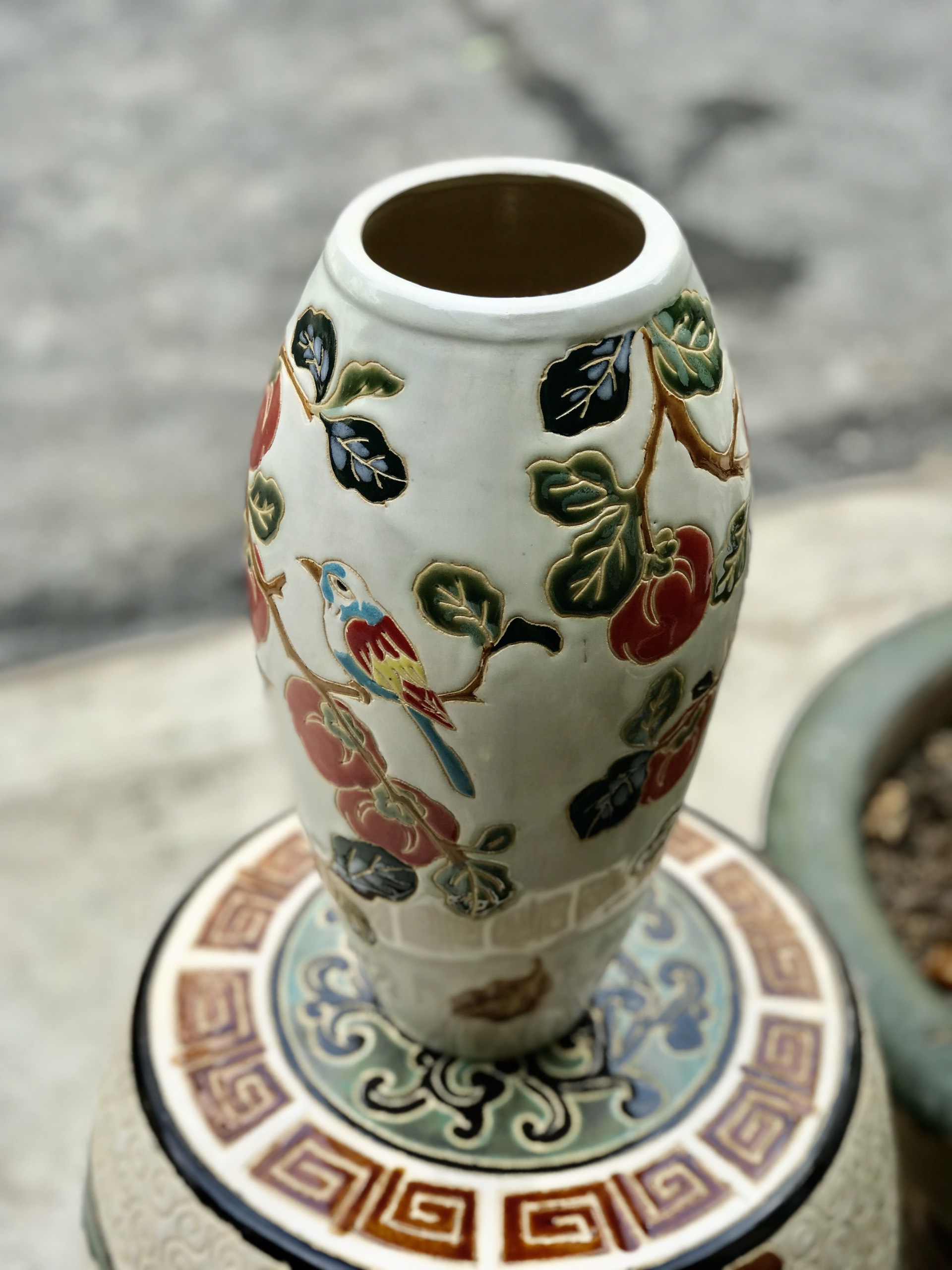 BÌNH HOA CHIM ĐÀO GỐM SỨ NAM BỘ