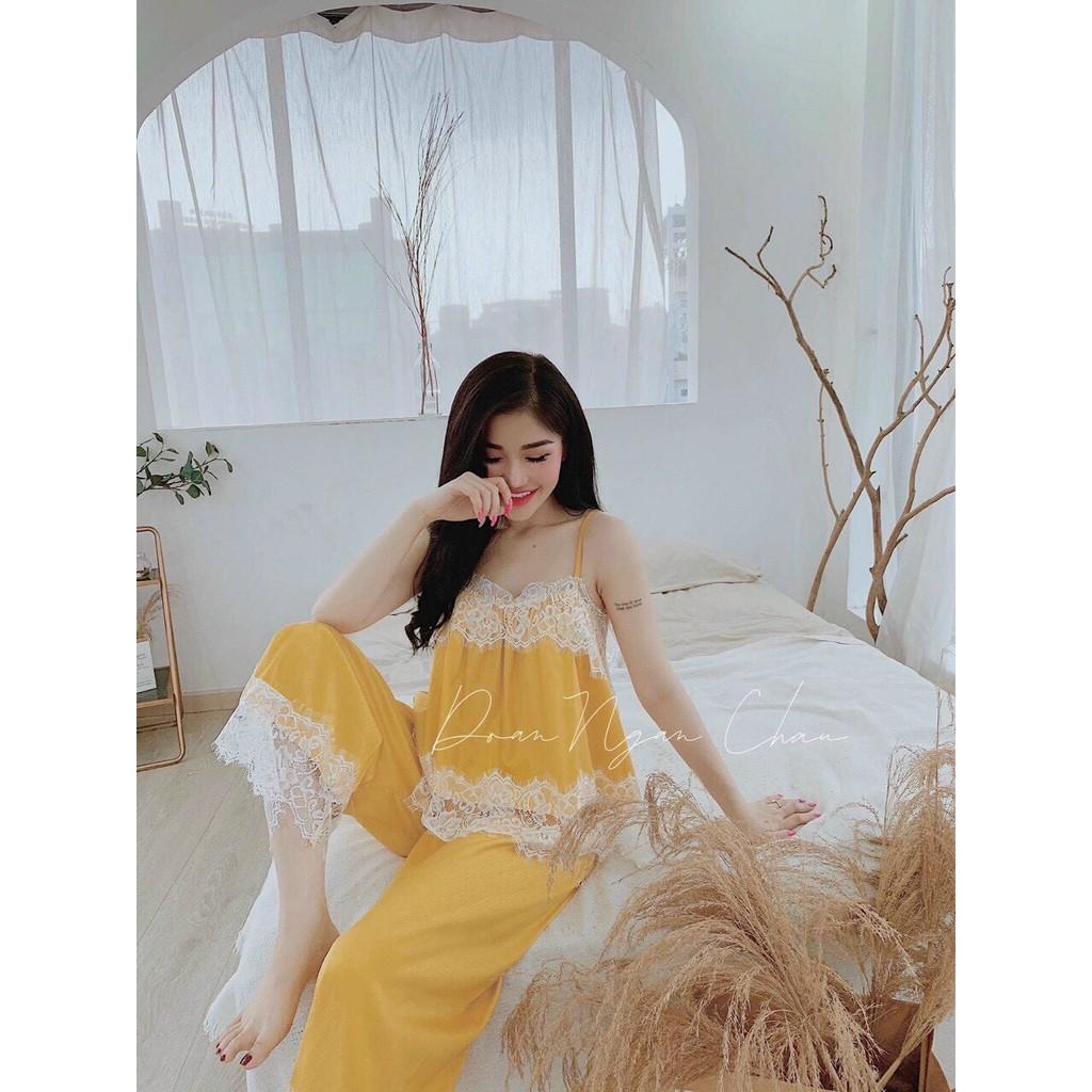 Bộ đồ ngủ 2 dây Sexy lụa satin - latin Siêu Mát ĐB105
