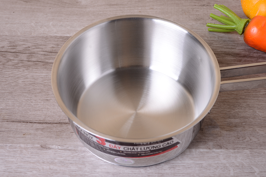 Quánh Đáy Từ Inox 3 Đáy 16cm Happy Cook Sử Dụng Cho Mọi Loại Bếp Dùng Quấy Bột,Nấu Soup,Nấu Cháo Cho Bé-Hàng Chính Hãng