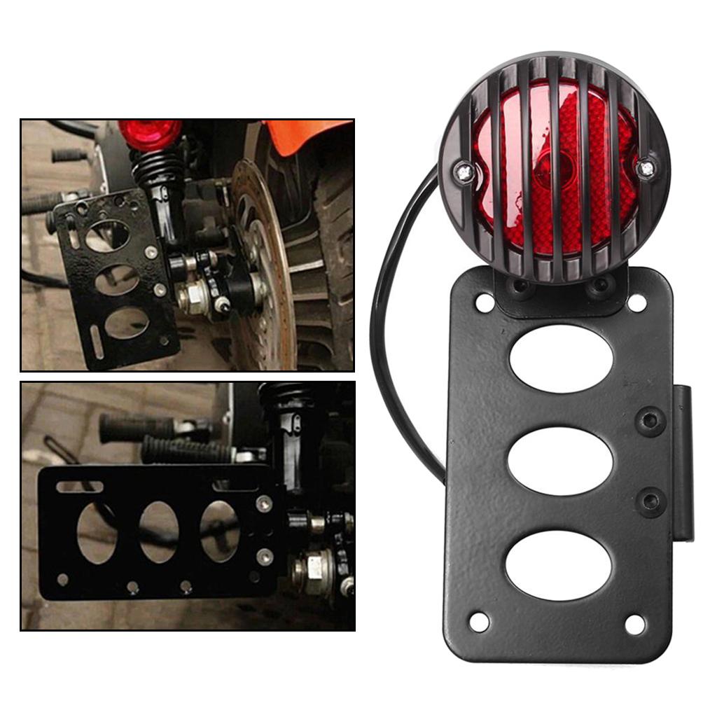 Motorcycle LED Brake Tail Light License Plate Lamp W/ Bracket For Chopper