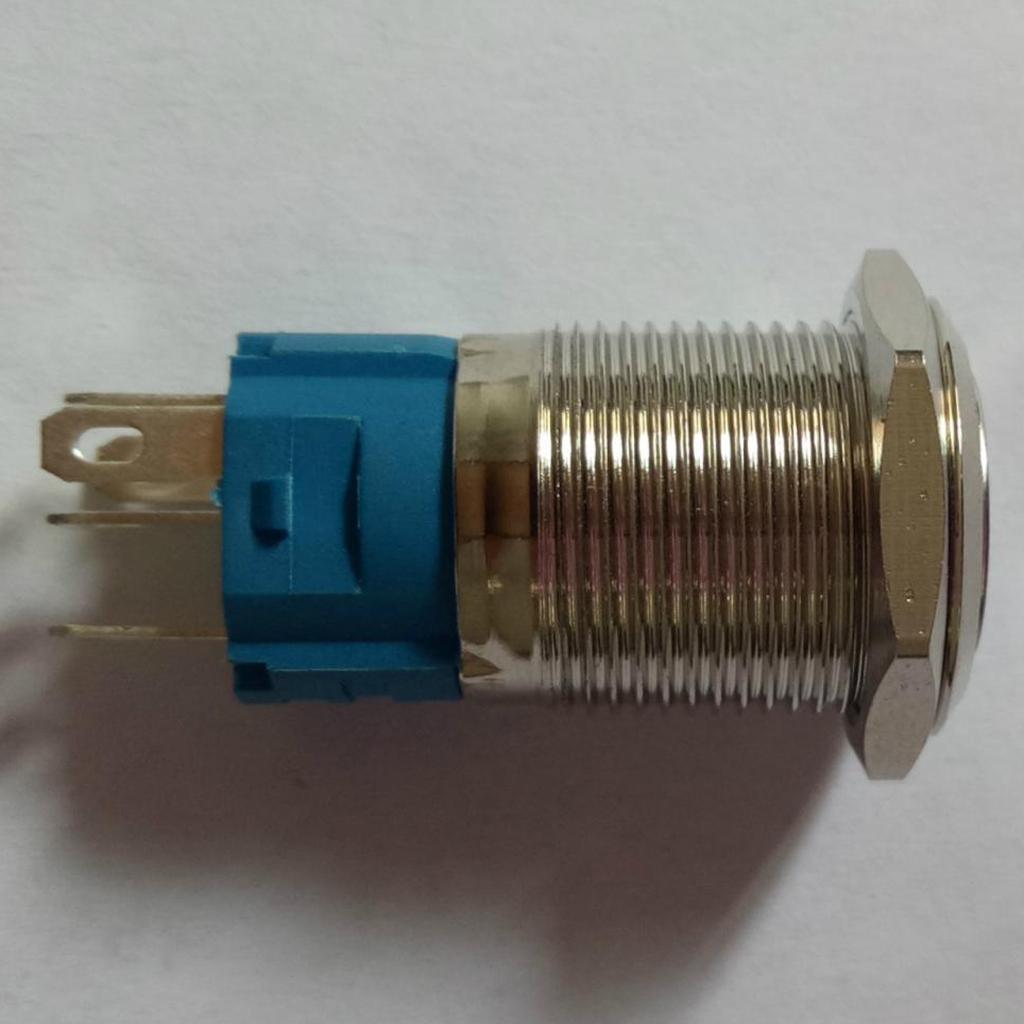 16mm 3-6V 5A Metal Car Push Button Switch With LED Self-Locking