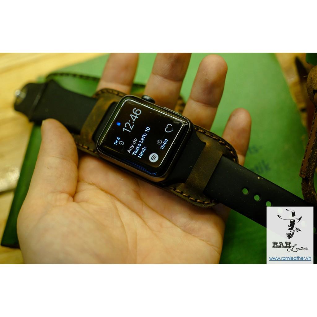 TẤM ĐỆM BUNDSTRAP RAM B1 DA SÁP NGỰA ĐỂ KẾT HỢP VỚI DÂY ZIN CỦA APPLE WATCH - RAM LEATHER