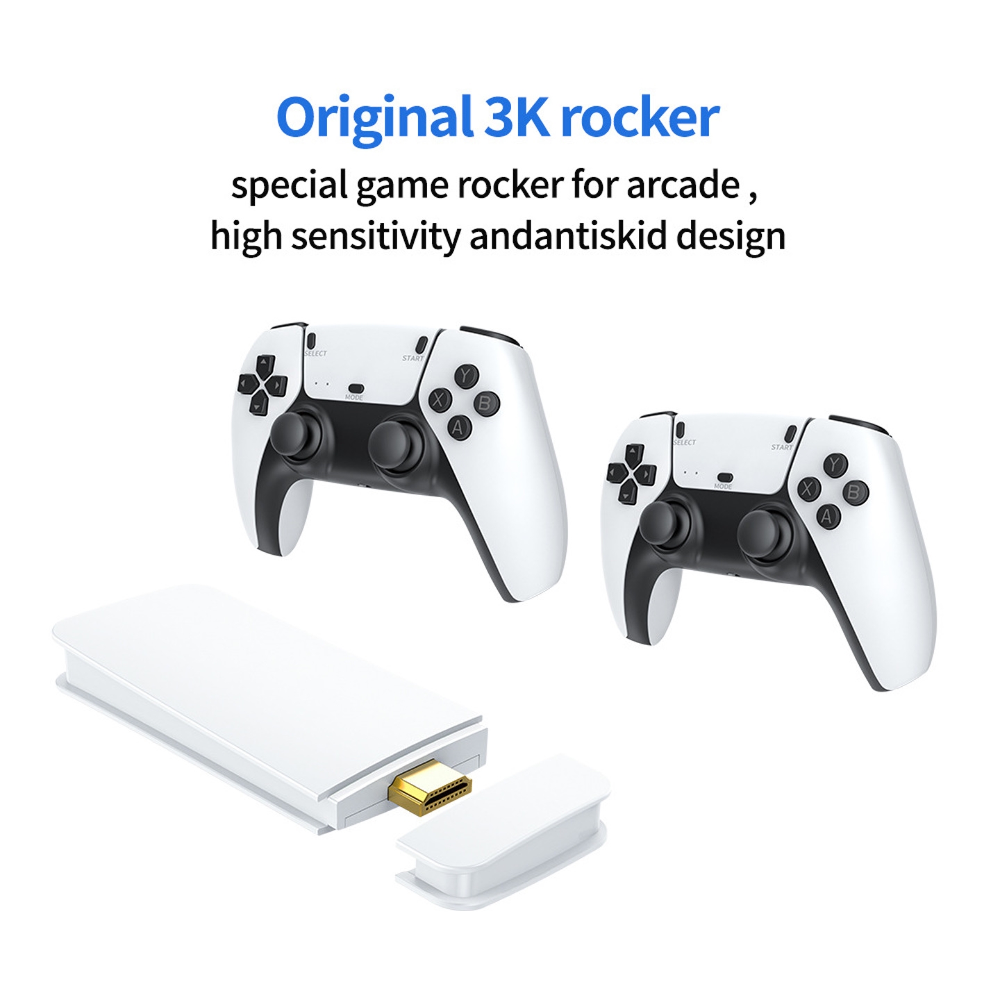 Máy Chơi Game Stick 4K PRO Trắng 2.4G WIRELES 2023 HDMI, 64GB Hơn 10000 Trò Chơi Game Mới Update, Máy Chơi Game Cầm Tay Không Dây