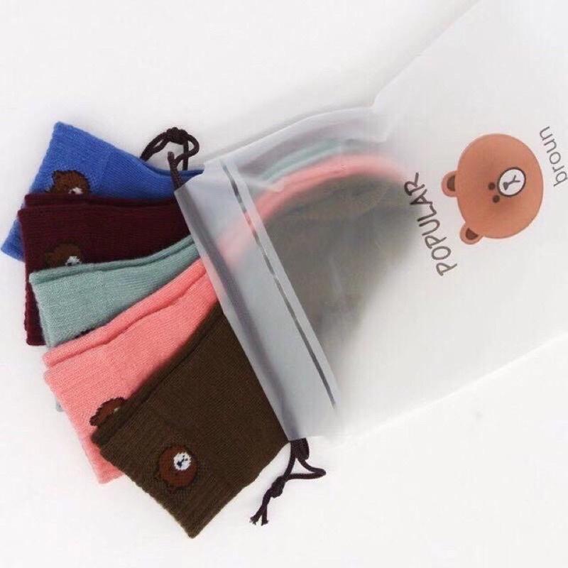 Tất trẻ em cho bé trai bé gái 1-3 tuổi chất cotton mềm mịn in hình gấu siêu đáng yêu