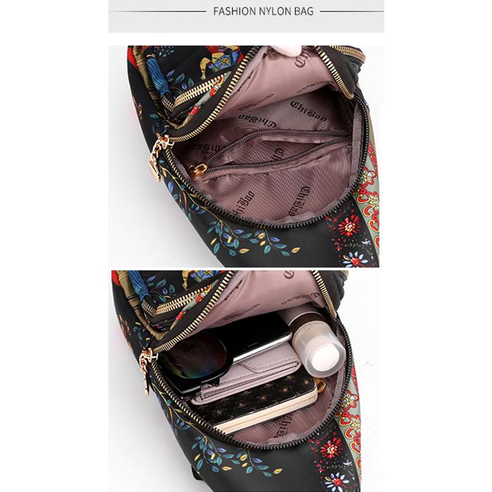 Túi đeo chéo ngực cho nữ thời trang trung niên nhiều ngăn đựng vải dù chống nước đẹp giá rẻ AK-001