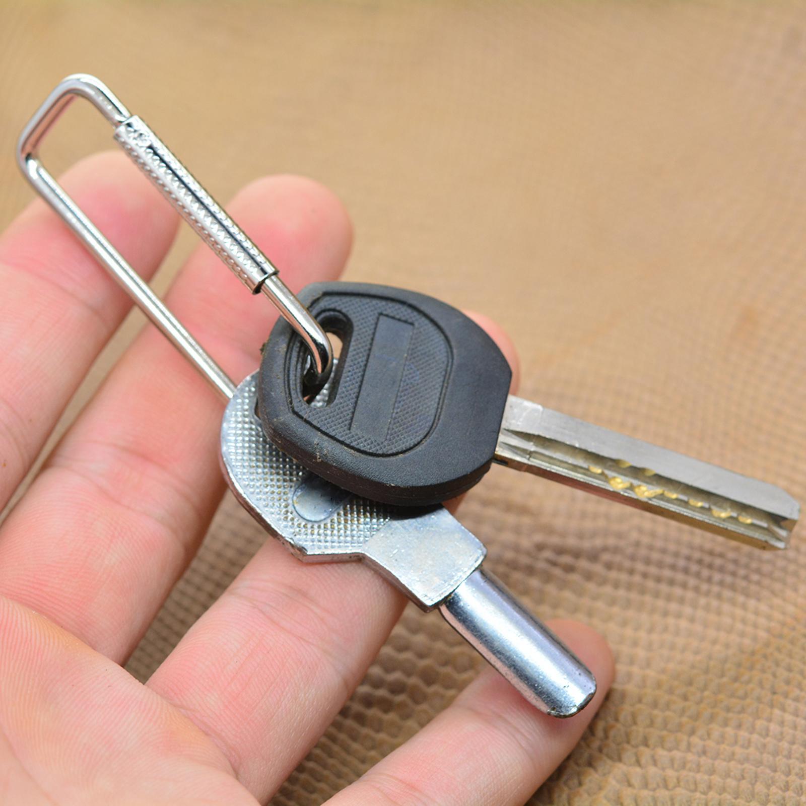 10Pcs Rectangle Carabiner Clips Hook Portable Durable Multifunctional Metal Sturdy DIY Keychain Clips Spring Buckle for Outdoor Indoor Bags