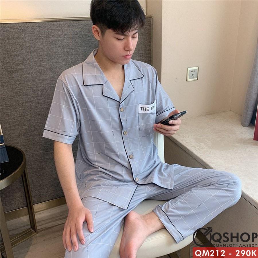 BỘ PIJAMA NAM THUN COTTON BỘ MẶC NHÀ MẶC NGỦ NAM QSHOP QM212