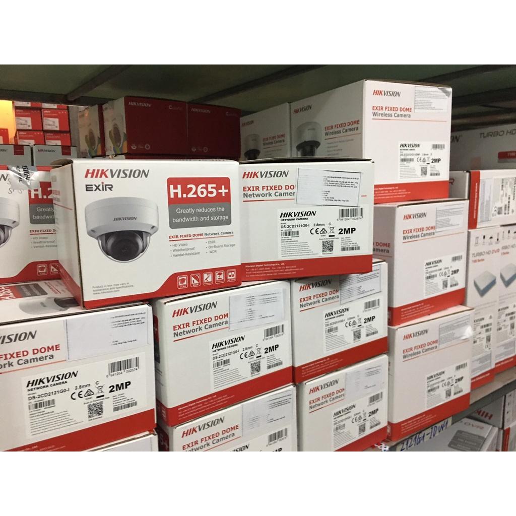 Camera IP bán cầu Dome DS-2CD2121G0 HIKVISION Poe ngoài trời và trong nhà.Chuẩn nén H.265+,Chống ngược sáng - Hàng Chính Hãng