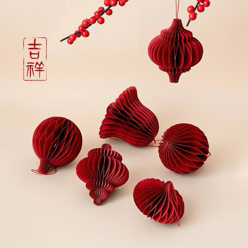 Set 9 Đèn Lồng Giấy Đỏ Trang Trí Tết – Đèn Lồng Treo Cây Ngày Tết Nguyên Đán, Phụ Kiện Trang Trí Nhà Cửa - HÀNG CHÍNH HÃNG MINIIN