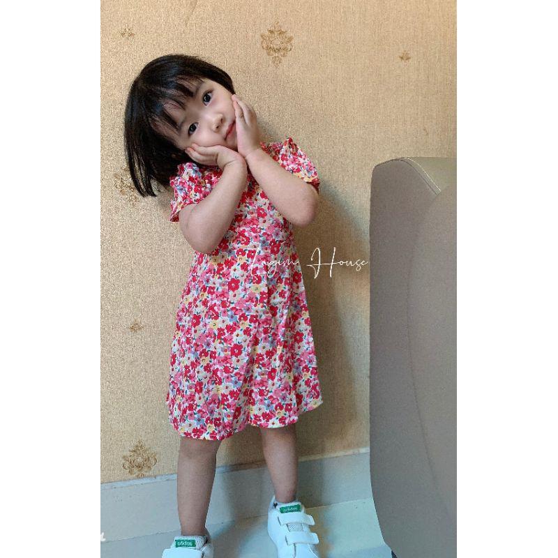 Váy hoa nhí thắt nơ lưng cho bé gái - Lagim House