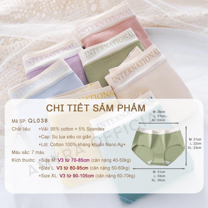 Quần lót nữ cotton cao cấp cạp su AMYRA đẹp thun lạnh không lộ viền đường may kháng khuẩn 7 màu basic bigsize QL038