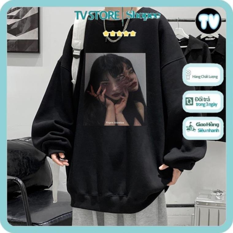 Áo Nỉ Nam TVSTORE Áo Sweater nam cổ tròn dáng rộng phong cách Hip hop cá tính