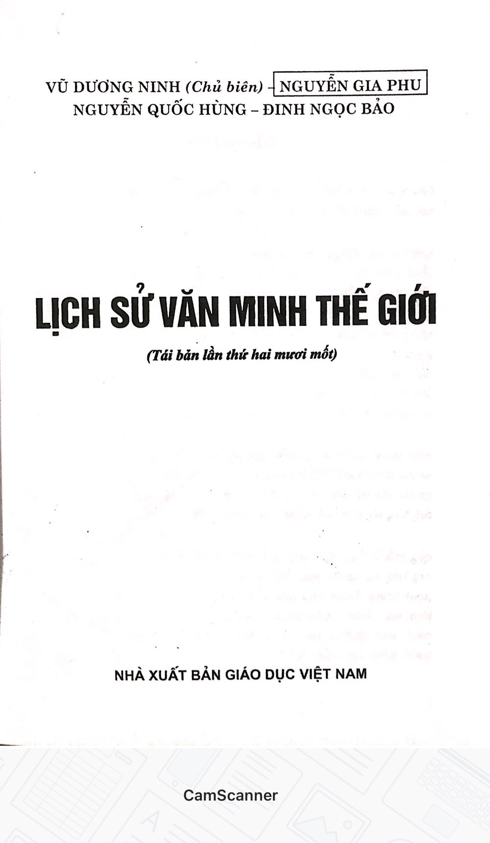 Lịch Sử Văn Mình Thế Giới - TB lần thứ 21 (năm 2020)