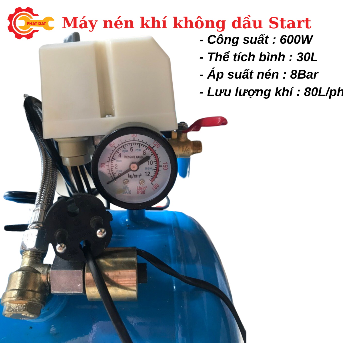 Máy nén khí giảm âm không dầu Start 30L 