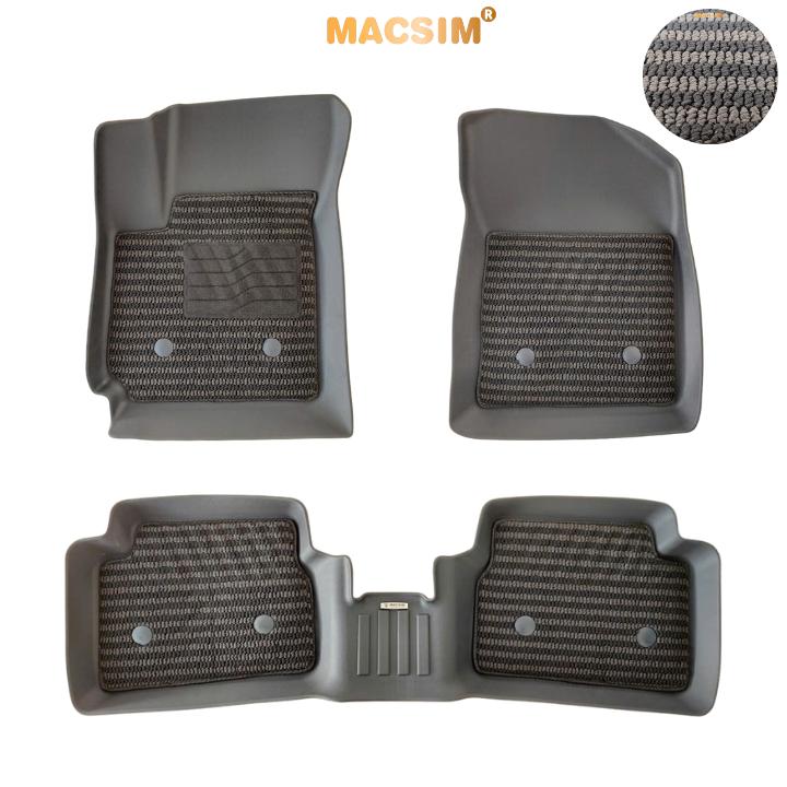 Thảm Lót Sàn 2 Lớp TPE Macsim Hyundai I10 2015-2021 Chuẩn Form, Bền, Không Mùi (sd3 xám đen ct)
