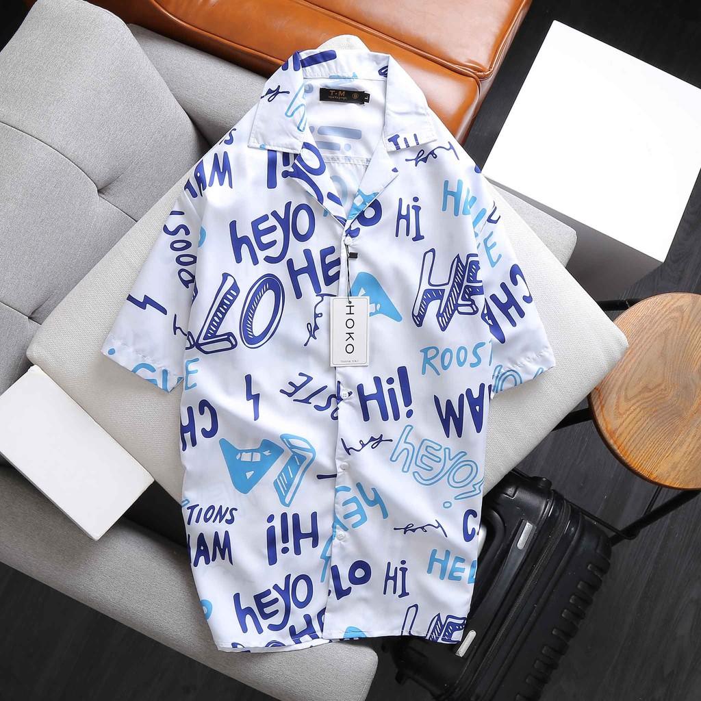 Áo sơ mi nam nữ họa tiết HÈ vải Lụa 3D thoáng mát, thấm hút, không nhăn form thoải mái cho mùa hè