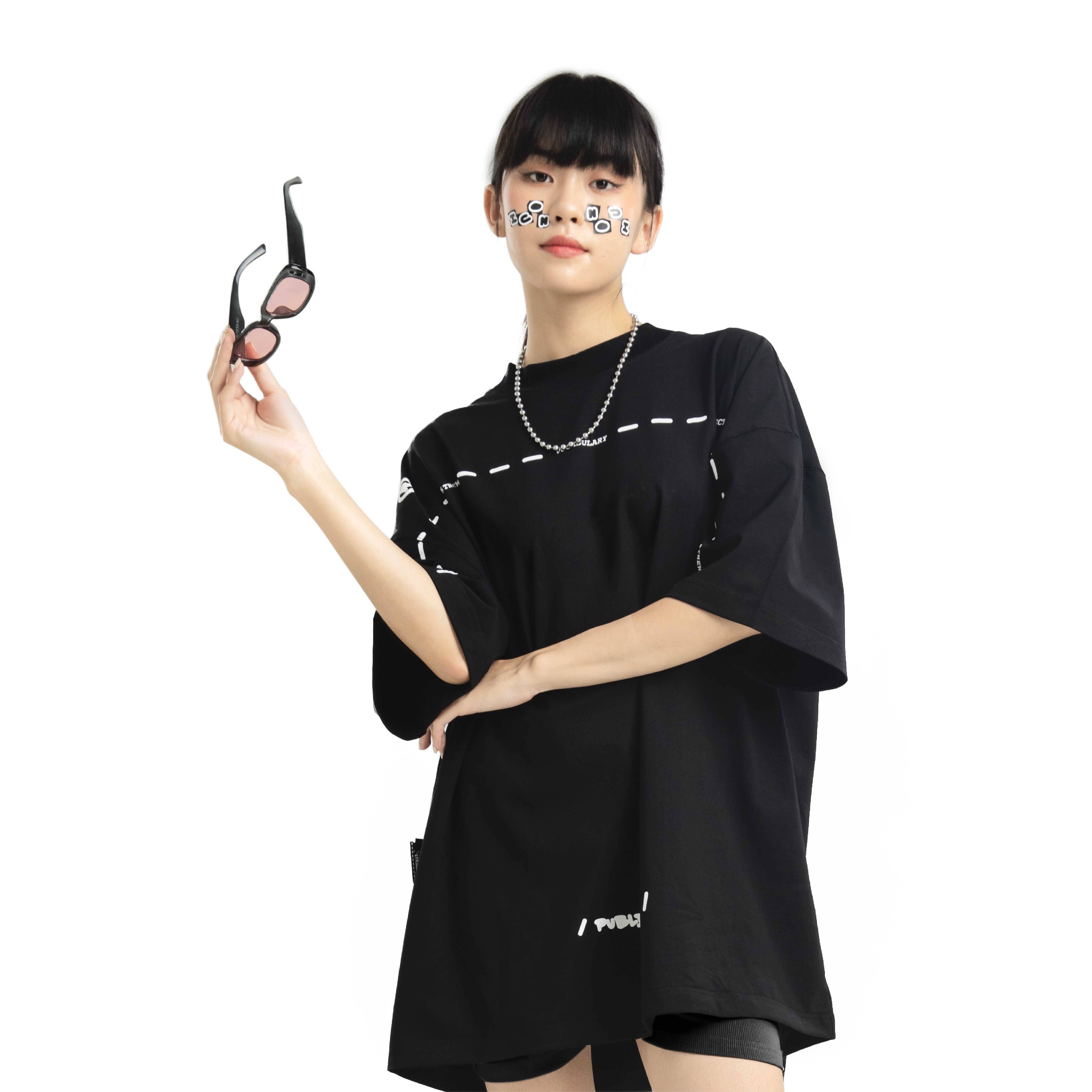 5THEWAY /street vocabulary/ DROP SHOULDER TEE - BLACK aka Áo Thun Xệ Vai