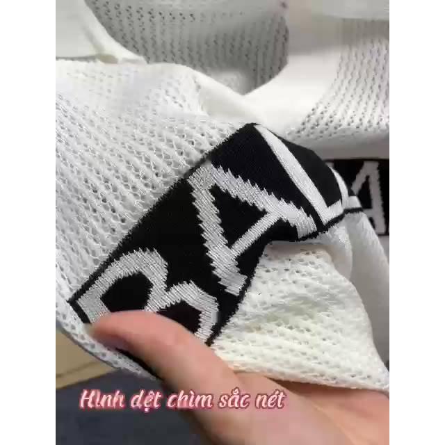 Áo lưới len Montoghi dệt kim BALEMAI cổ polo dáng vừa hàng Quảng Châu cực xinh